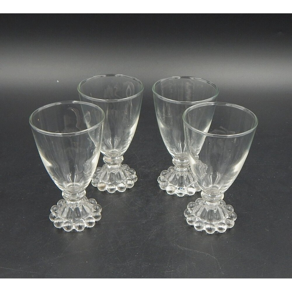 Anchor Hocking Berwick Boopie Cordial Juice Bubble Footed Glass 4.5 Inch Set/4